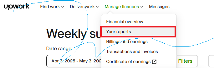 Upworkのスクリーンショット