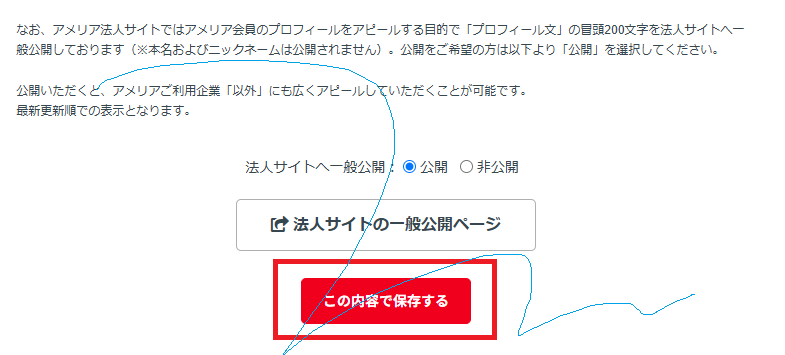 アメリアの公式サイトのスクリーンショット