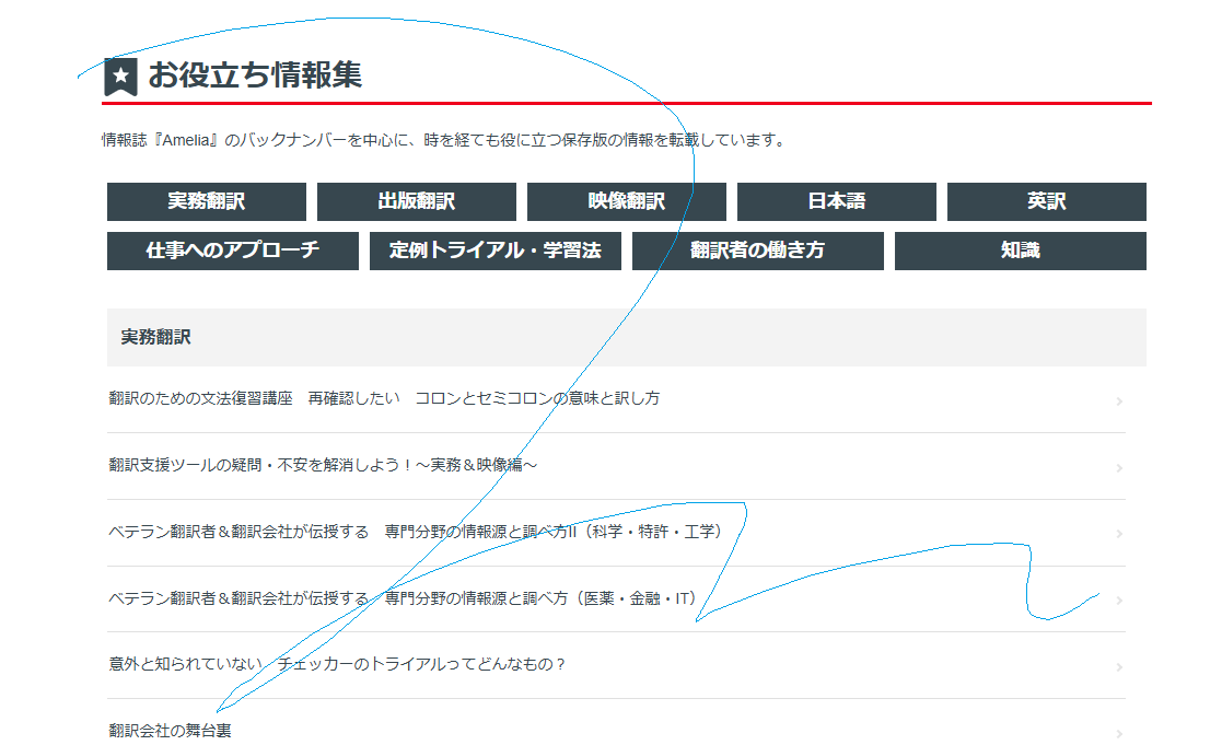アメリアの公式サイトのスクリーンショット